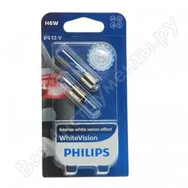 Автолампа philips h6w bax9s vision 12v 10 12036whvb2