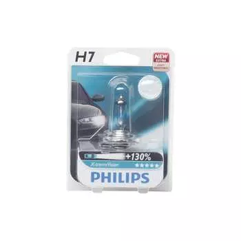 Автолампа philips h7, 55 px26d+130% x-treme vision plus 12v 1,10 12972xv+b1