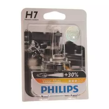 Автолампа philips h7 55 px26d+30% vision moto 12v, 1,10 12972prbw