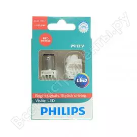 Автолампа philips p21,5w led red intense 2 шт. 12v 1 old 12836redx2
