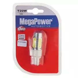 Автолампа w21/5w w3х16q 5 smd mega white блистер megapower m-20392dwбл