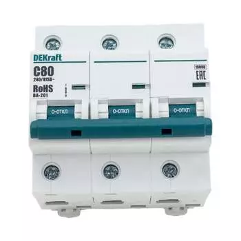 Автомат DEKraft ВА201-3P-080A-C 13008DEK 121936