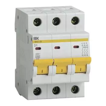 Автомат IEK ВА47-29 3п, D, 1А, 4.5кА MVA20-3-001-D