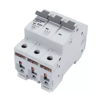 Автомат СВЕТОЗАР Премиум 3п, B, 20А, 6кА, 400В SV-49013-20-B
