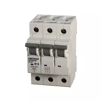 Автомат СВЕТОЗАР Премиум 3п, B, 50А, 6кА, 400В SV-49013-50-B