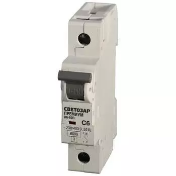 Автомат СВЕТОЗАР Премиум 1п, C, 40A, 6кА, 230/400В SV-49021-40-C