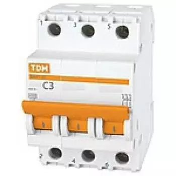 Автомат TDM ELECTRIC ВА47-63 3Р, 63 А, 4,5 кА, С SQ0218-0025