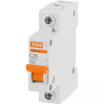Автомат TDM ELECTRIC ВА47-63 1Р, 25 А, 4,5 кА, С SQ0218-0005