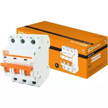 Автомат TDM ELECTRIC ВА47-29 3Р, 10 А, 4,5 кА, D SQ0206-0171