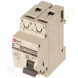Дифференциальный автоматический выключатель EKF АД-32 PROxima 2п 20А 30мА DA32-20-30-pro