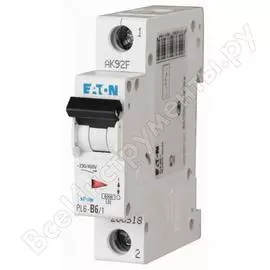 Автоматический модульный выключатель eaton 1п c 6а 6ка pl6-c6/1 286530