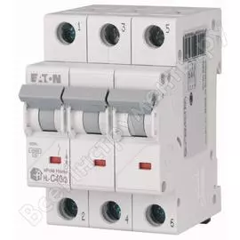Автоматический модульный выключатель eaton 3п c 40а 4.5ка hl-c40/3 194795
