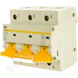 Модульный автомат IEK ВА 47-100 3п, C 100А, 10 кА MVA40-3-100-C