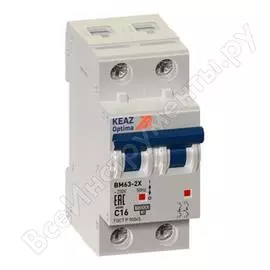 Модульный автоматический выключатель КЭАЗ OptiDin BM63-2C10-УХЛ3 260597