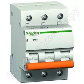 Автоматический модульный выключатель ва63 домовой 3п c 20а 4.5ка schneider electric 11224