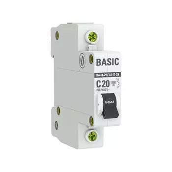 Автоматический однополюсный автомат EKF 20А mcb4729-1-20C