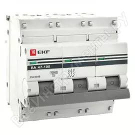 Трехполюсный автомат EKF ВА47-100 PROxima C 125А 10кА mcb47100-3-125C-pro