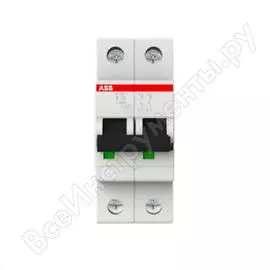 Двухполюсной автоматический выключатель ABB S202 2CDS252001R0105