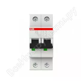 Двухполюсный автоматический выключатель ABB S202 2CDS252001R0205