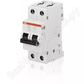 Двухполюсной автоматический выключатель ABB S202 2CDS252001R0255