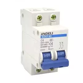 Автоматический выключатель ANDELI DZ47-63/2P ADL01-076
