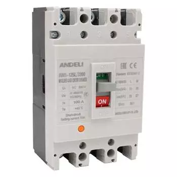Автоматический выключатель ANDELI AM1-125L ADL06-026