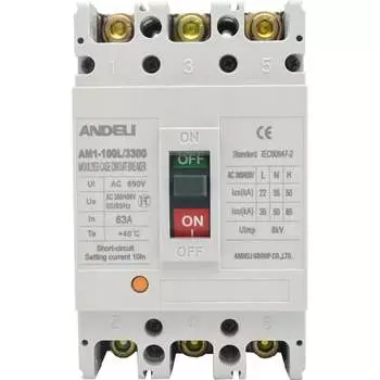 Автоматический выключатель ANDELI AM1-100L/3P ADL06-016