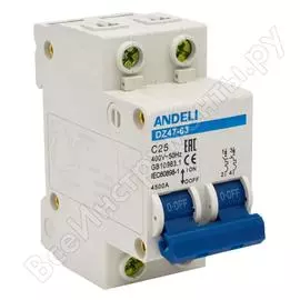 Автоматический выключатель ANDELI DZ47-63 ADL01-080