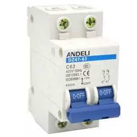 Автоматический выключатель ANDELI DZ47-63/2P ADL01-081