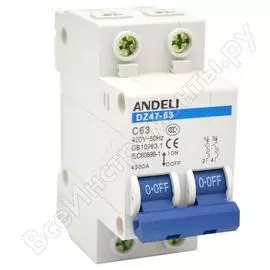Автоматический выключатель ANDELI DZ47-63 ADL01-084
