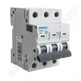 Автоматический выключатель andeli dz66-63/3p 32a 6ka х-ка c adl01-257