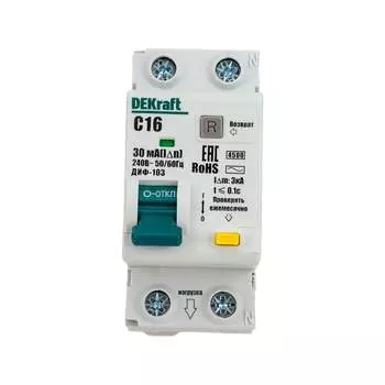 Автоматический выключатель дифференциального тока DEKraft ДИФ-103 16052DEK