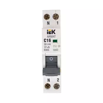 Автоматический выключатель дифференциального тока IEK ARMAT B06S AR-B06S-1N-C16C030