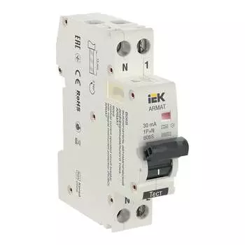 Автоматический выключатель дифференциального тока IEK ARMAT B06S AR-B06S-1N-B10C030