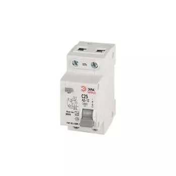Автоматический выключатель дифференциального тока ЭРА АВДТ 4,5кА SIMPLE D12E2C25AC30 АД12 электронное 1PN С25 30мА тип АС Б0058922