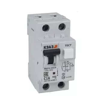 Автоматический выключатель дифференциального тока КЭАЗ 2п C 32А 30мА тип A 6кА АВДТ32-22C32 A УХЛ4 228068