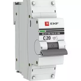 Автоматический выключатель EKF PROxima ВА 47-100 mcb47100-1-20C-pro