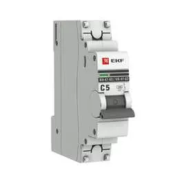 Автоматический выключатель ekf 1p, 5а, 4.5ka, ва47-63, proxima sqmcb4763-1-05d-pro