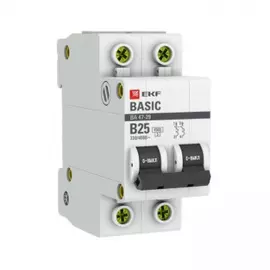 Автоматический выключатель EKF ВА 47-29 Basic mcb4729-2-25-B
