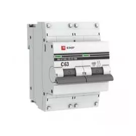 Автоматический выключатель EKF ВА 47-100 PROxima mcb47100-2-63C-pro