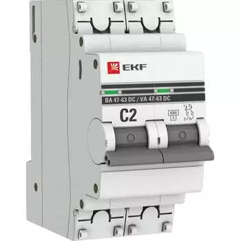 Автоматический выключатель EKF ВА 47-63 DC PROxima mcb4763-DC-2-02C-pro