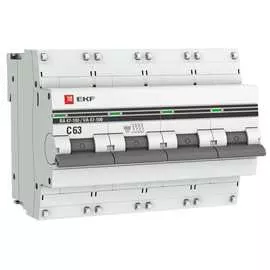 Автоматический выключатель EKF ВА47-100 PROxima mcb47100-4-63C-pro