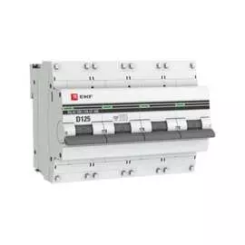 Автоматический выключатель ekf proxima ва 47-100, 4p, 125а, 10ka sqmcb47100-4-125d-pro