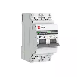 Автоматический выключатель ekf proxima ва 47-63 2p, 1,6а, 4,5ka sqmcb4763-2-1.6c-pro