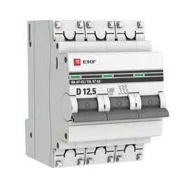 Автоматический выключатель ekf proxima ва 47-63, 3p, 12,5а, 4,5ka sqmcb4763-3-12.5d-pro