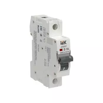 Автоматический выключатель IEK ARMAT M10N-MA 1P D 16А AR-M10N-MA-1-D016