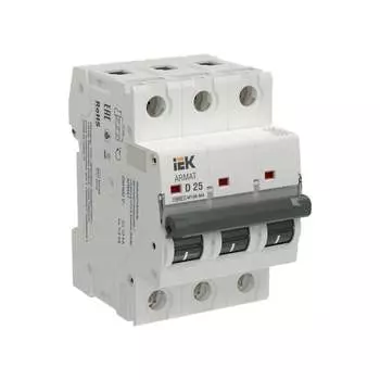 Автоматический выключатель IEK ARMAT M10N-MA 3P D 25А AR-M10N-MA-3-D025