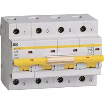 Автоматический выключатель IEK ВА 47-100 MVA40-4-025-C