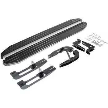 Автомобильные пороги для Hyundai Santa Fe II 2006-2012 г.в. Rival Premium A173ALP.2302.1