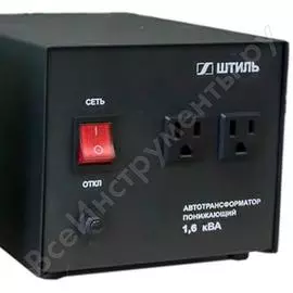 Автотрансформатор 1.6 ква, в черном корпусе штиль ат 220/110-1,6-50 ч/к
